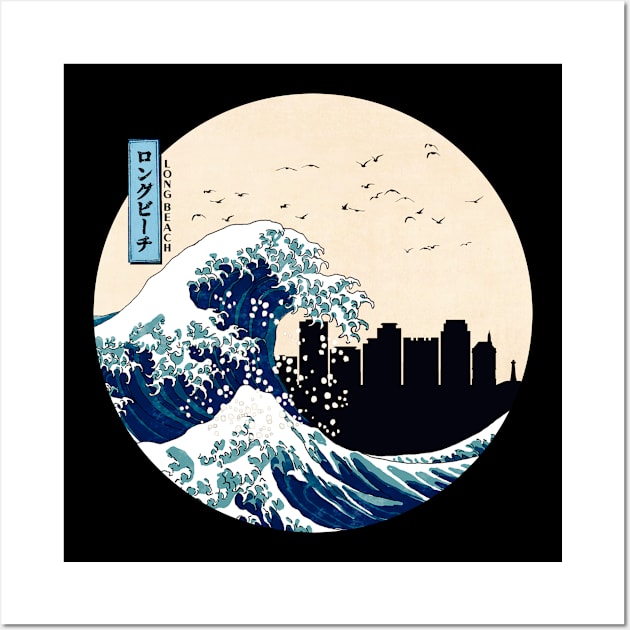 Long Beach Kanagawa Wave Wall Art by Ferrazi